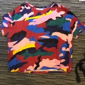 Trendy camo European crop top